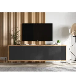 Stolik pod Tv wiszący Apollo B 150 cm czarny