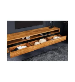 Stolik pod TV wiszący ARKTYKA Mammut 160 cm drewno akacja honey OUTLET