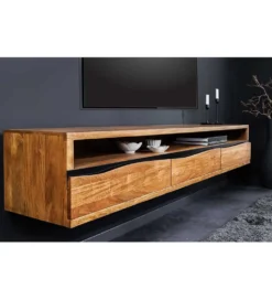 Stolik pod TV wiszący ARKTYKA Mammut 160 cm drewno akacja honey OUTLET