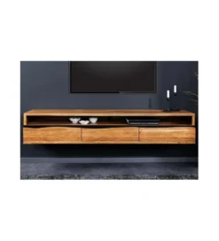 Stolik pod TV wiszący ARKTYKA Mammut 160 cm drewno akacja honey OUTLET