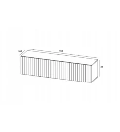 Stolik pod TV wiszący ELPIS 150 cm biały