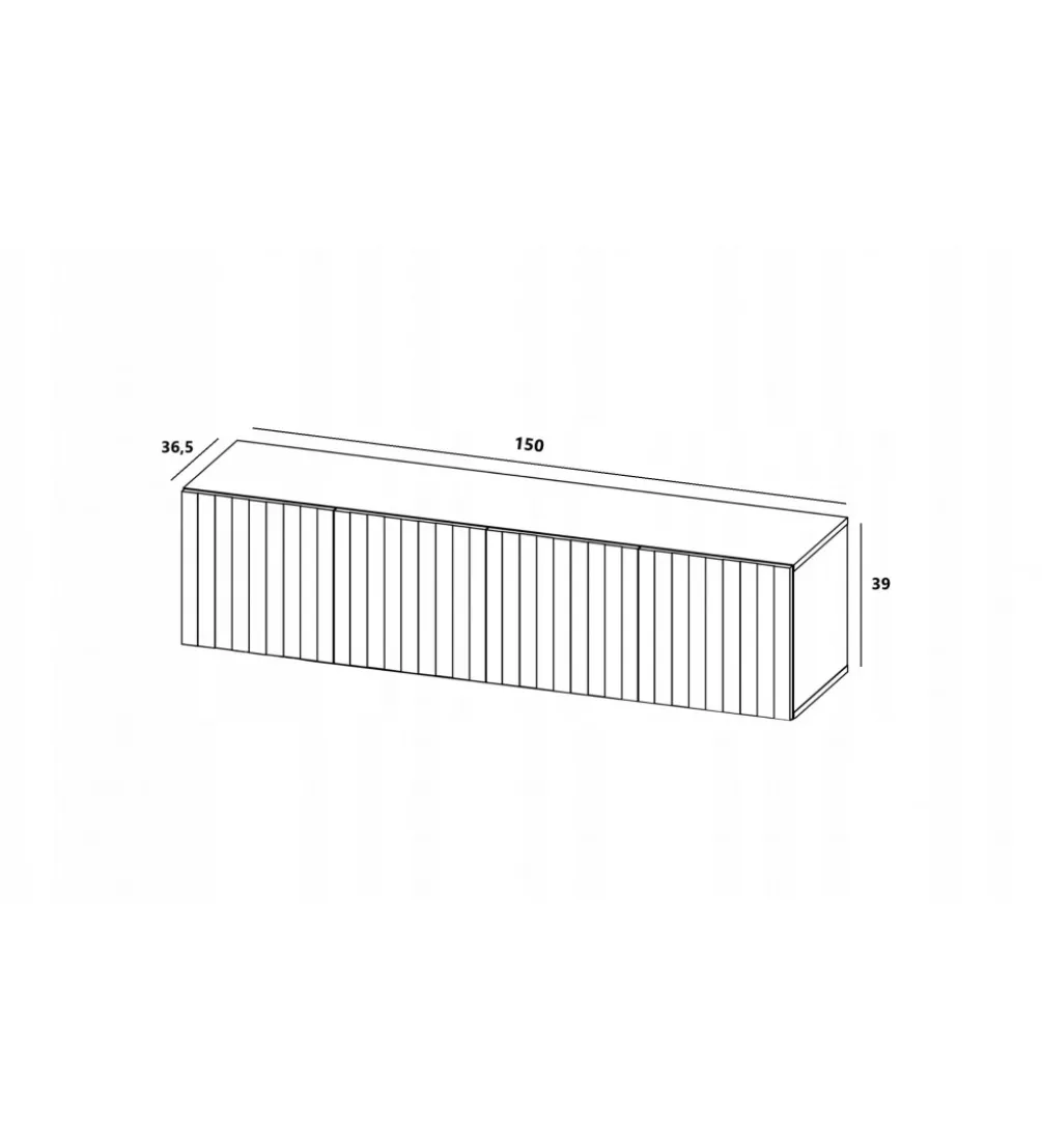 Stolik pod TV wiszący ELPIS 150 cm biały