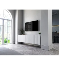 Stolik pod TV wiszący ELPIS 150 cm biały