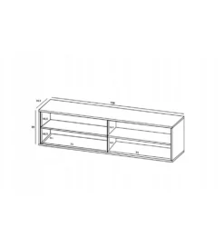 Stolik pod TV wiszący ELPIS 150 cm biały