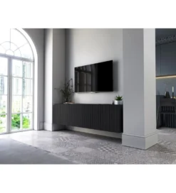 Stolik pod TV wiszący ELPIS 150 cm czarny