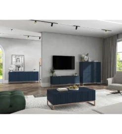 Stolik pod TV wiszący ELPIS 150 cm granatowy