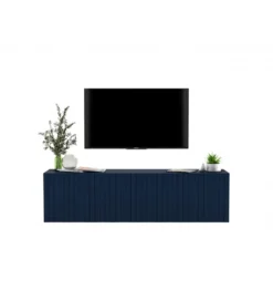 Stolik pod TV wiszący ELPIS 150 cm granatowy
