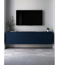 Stolik pod TV wiszący ELPIS 150 cm granatowy