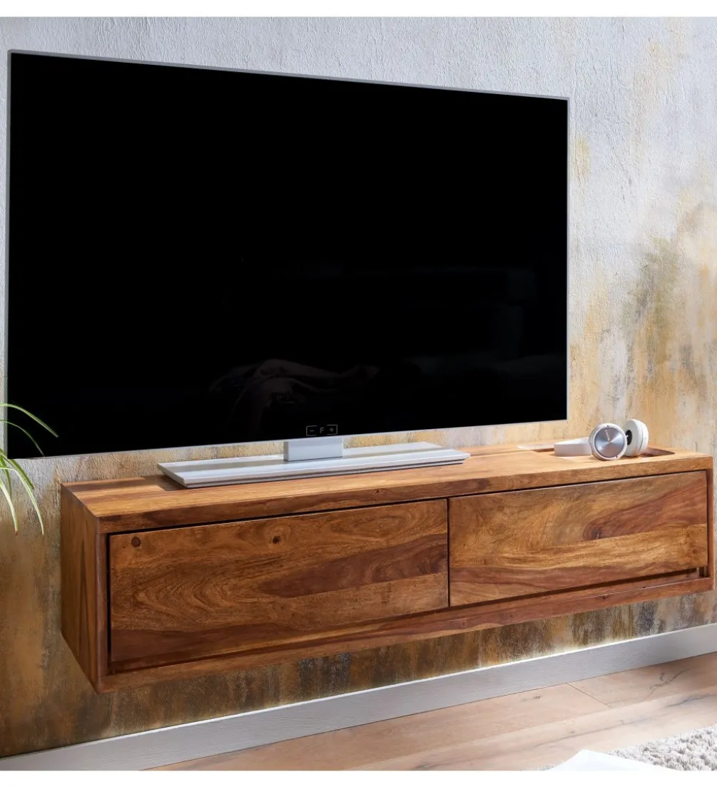Stolik pod Tv wiszący INDIOS 108 cm drewno sheesham
