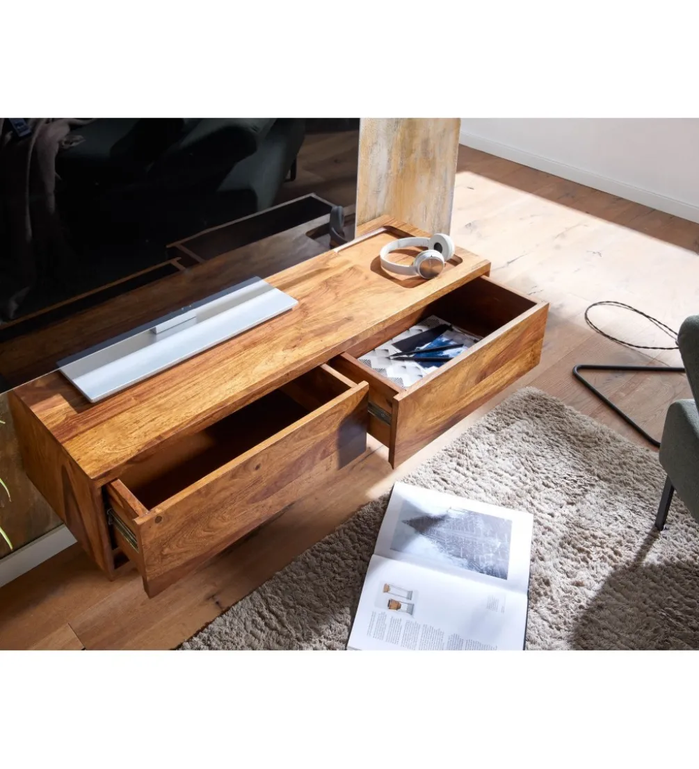 Stolik pod Tv wiszący INDIOS 108 cm drewno sheesham