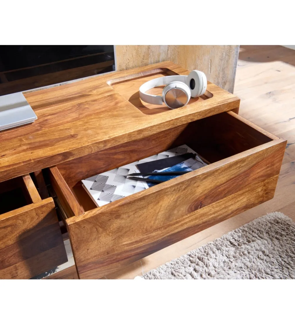 Stolik pod Tv wiszący INDIOS 108 cm drewno sheesham