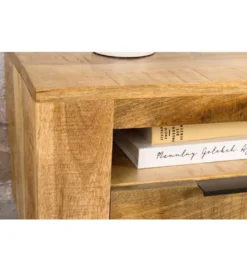 Stolik pod TV wiszący IRON CRAFT 160 cm drewno mango