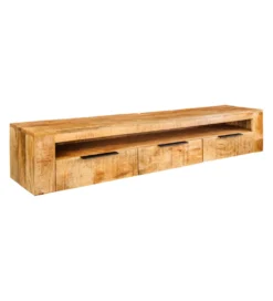 Stolik pod TV wiszący IRON CRAFT 160 cm drewno mango