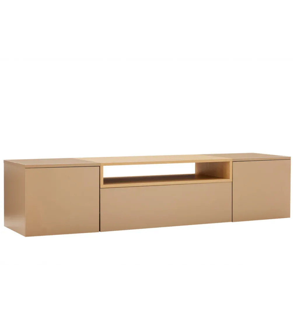 Stolik pod TV wiszący LOFT 160 cm beżowa naturalna