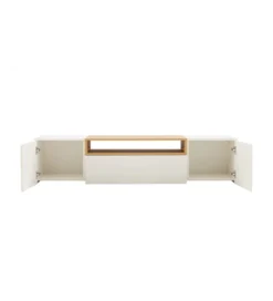 Stolik pod TV wiszący LOFT 160 cm biało naturalna