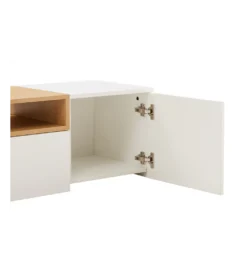 Stolik pod TV wiszący LOFT 160 cm biało naturalna