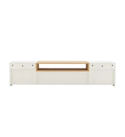 Stolik pod TV wiszący LOFT 160 cm biało naturalna