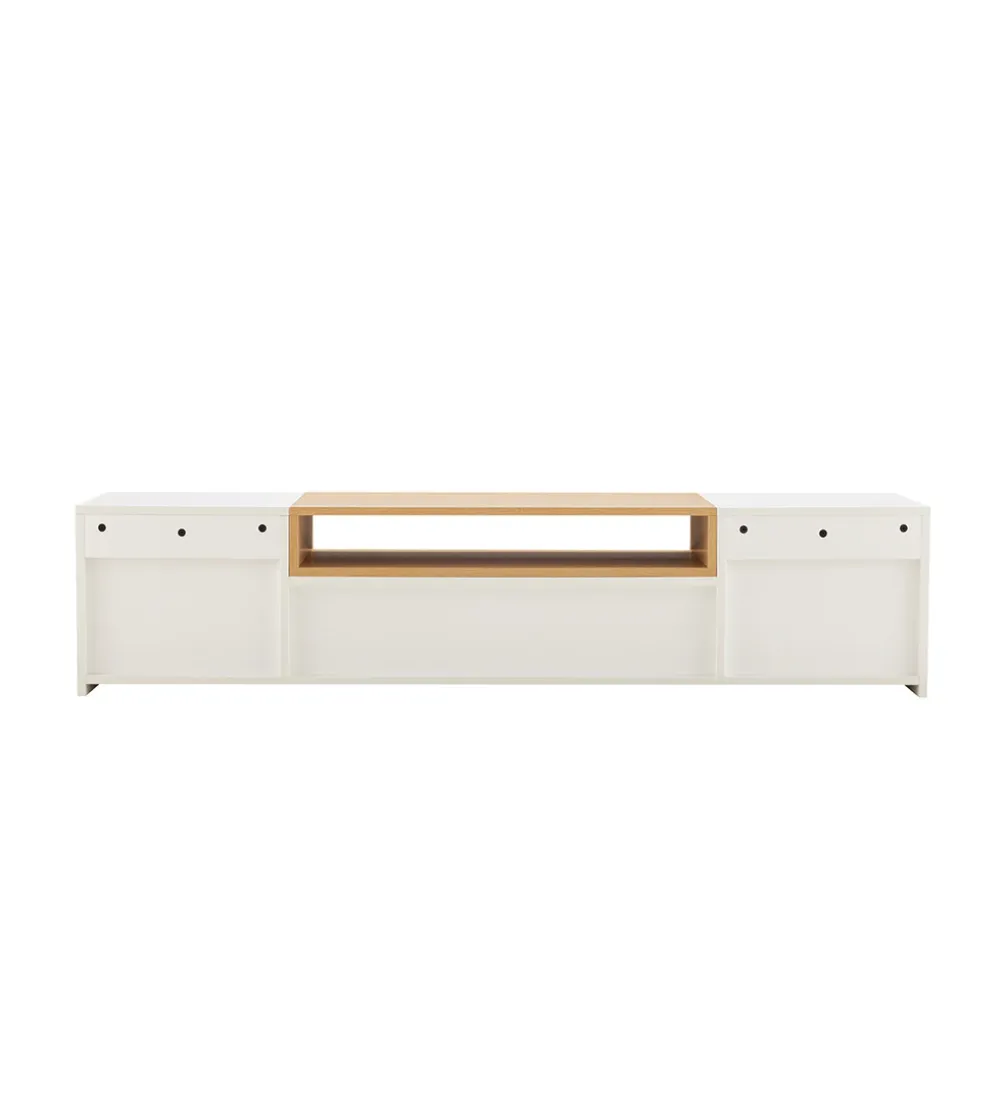 Stolik pod TV wiszący LOFT 160 cm biało naturalna