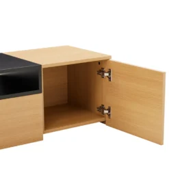 Stolik pod TV wiszący LOFT 160 cm naturalna czarna