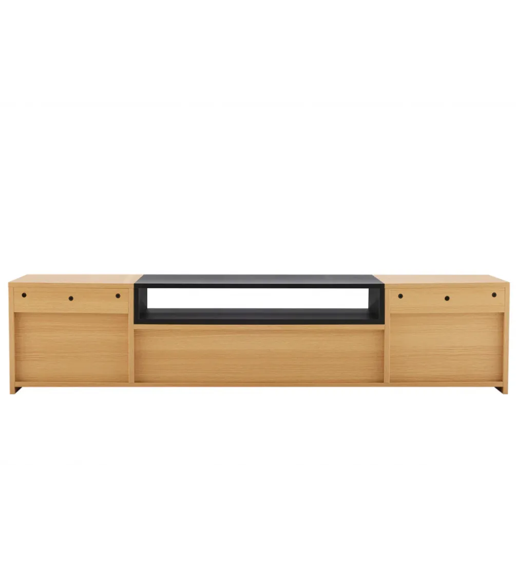Stolik pod TV wiszący LOFT 160 cm naturalna czarna