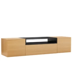 Stolik pod TV wiszący LOFT 160 cm naturalna czarna