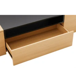 Stolik pod TV wiszący LOFT 160 cm naturalna czarna