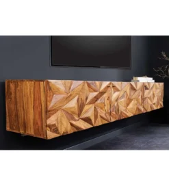 Stolik pod TV wiszący MIRANDA 160 cm drewno sheesham