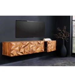 Stolik pod TV wiszący MIRANDA 160 cm drewno sheesham