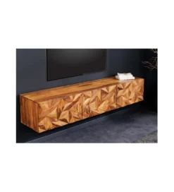 Stolik pod TV wiszący MIRANDA 160 cm drewno sheesham