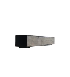 Stolik pod TV wiszący MOUNTAIN SOUL 200 cm drewno akacja czarny