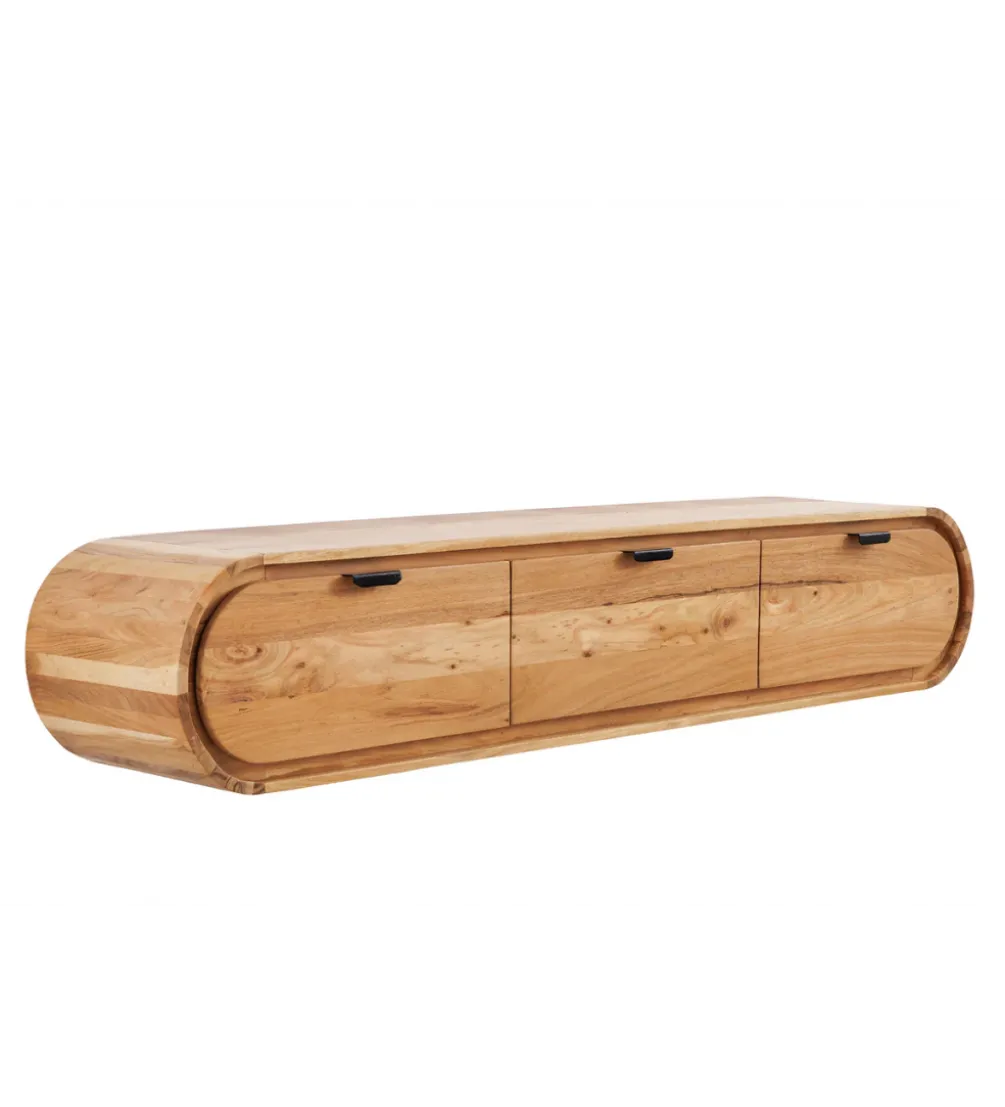 Stolik pod TV wiszący ORGANIC 160 cm drewno akacja