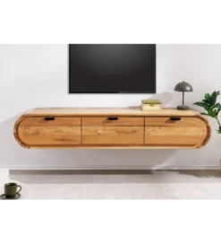 Stolik pod TV wiszący ORGANIC 160 cm drewno akacja