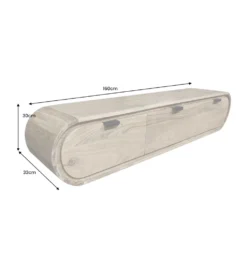 Stolik pod TV wiszący ORGANIC 160 cm drewno akacja
