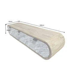 Stolik pod TV wiszący ORGANIC 160 cm drewno akacja kolor kamienia