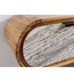 Stolik pod TV wiszący ORGANIC 160 cm drewno akacja kolor kamienia