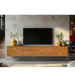 Stolik pod TV wiszący SCORPION 200 cm drewno mango