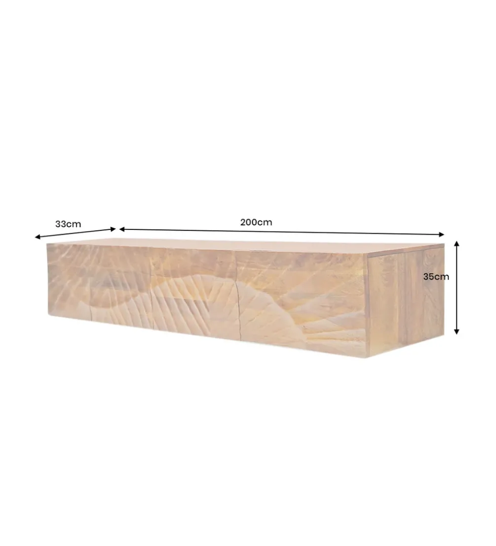 Stolik pod TV wiszący SCORPION 200 cm drewno mango