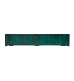 Stolik pod TV wiszący SWEET GOLDEN SUNSET 160 cm drewno mango turkusowy