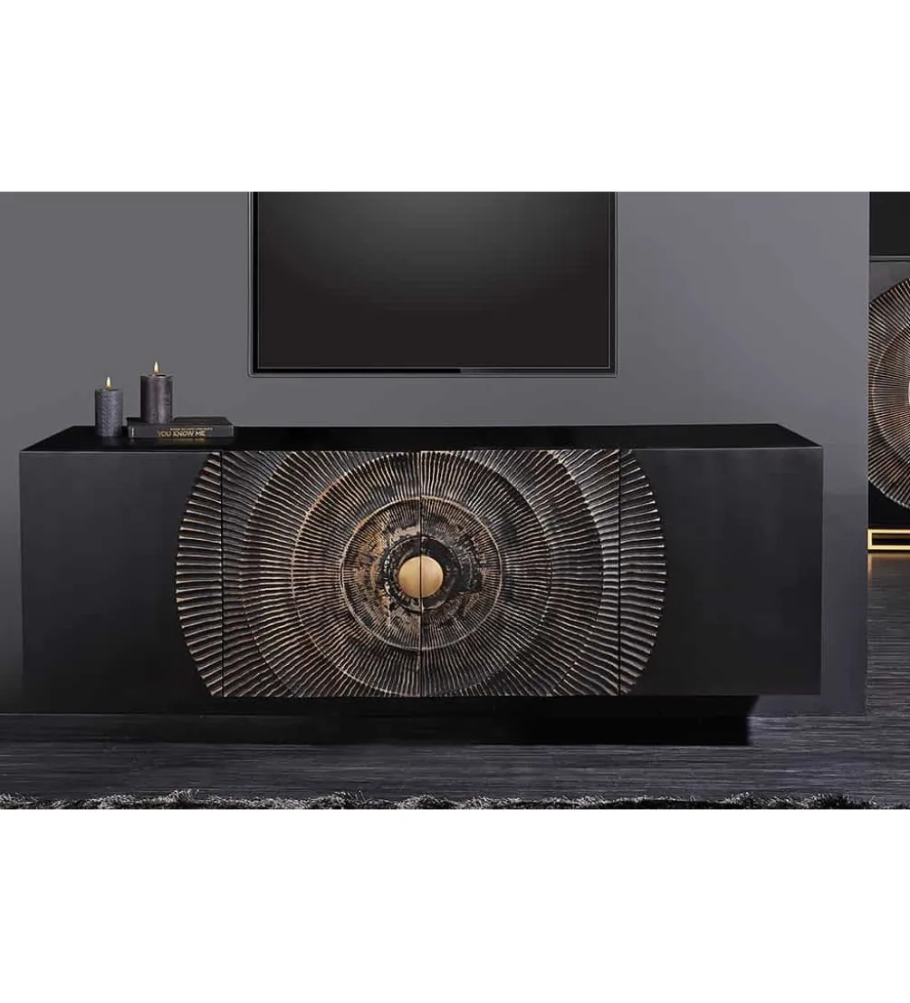 Stolik pod TV wiszący SWEET GOLDEN SUNSET 177 cm drewno mango