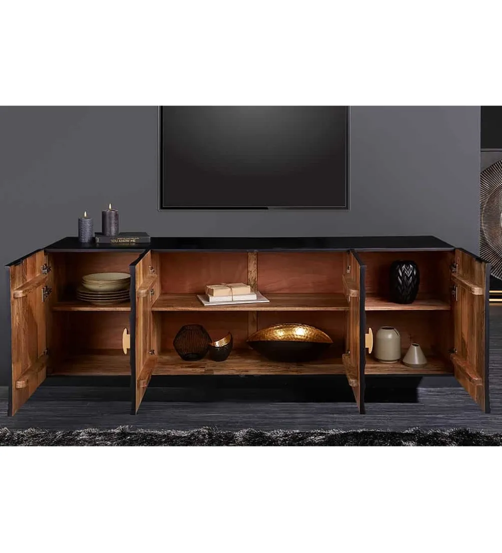 Stolik pod TV wiszący SWEET GOLDEN SUNSET 177 cm drewno mango