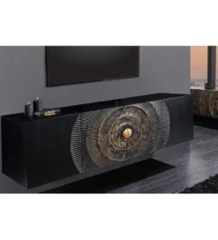 Stolik pod TV wiszący SWEET GOLDEN SUNSET 177 cm drewno mango