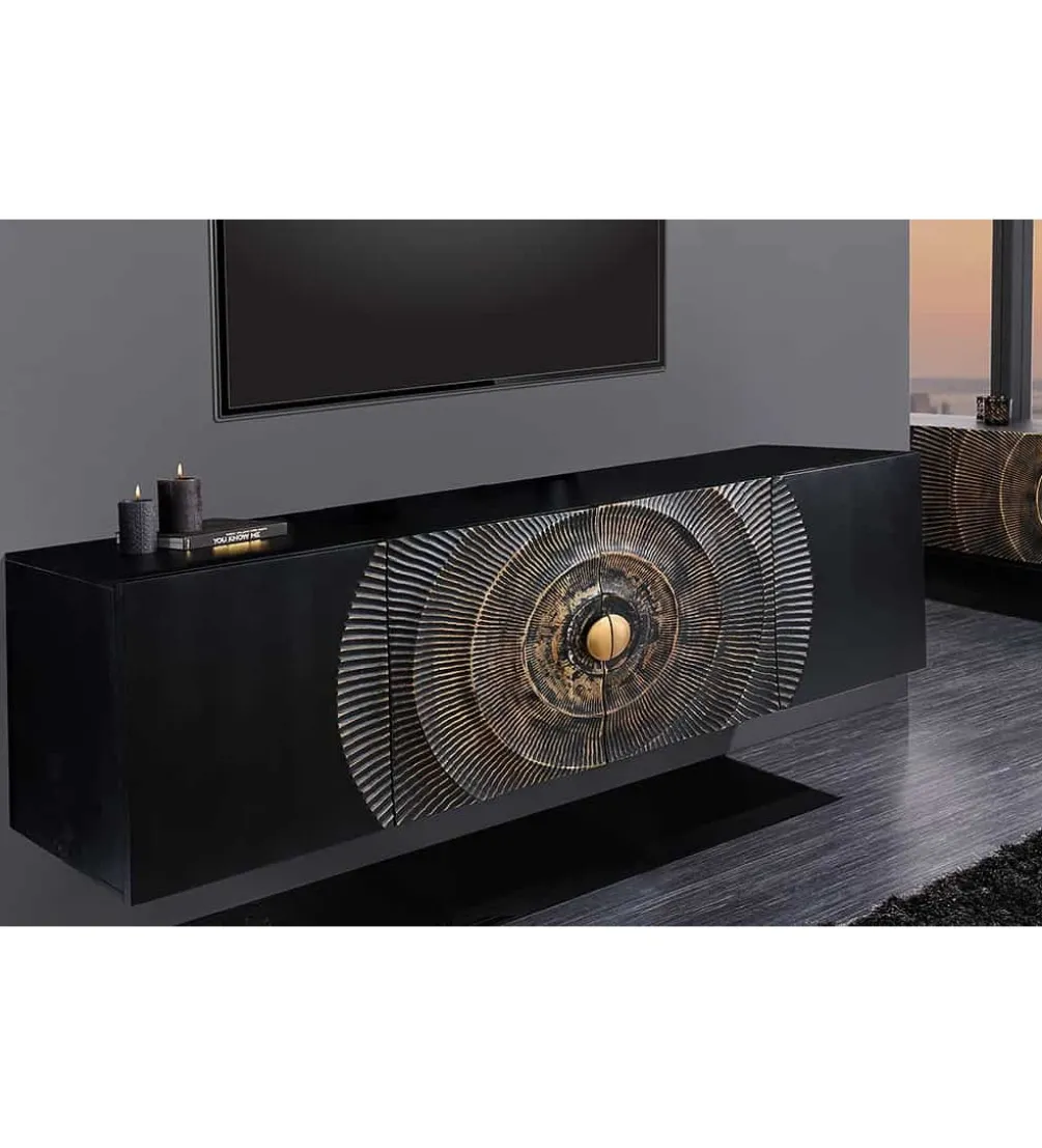 Stolik pod TV wiszący SWEET GOLDEN SUNSET 177 cm drewno mango