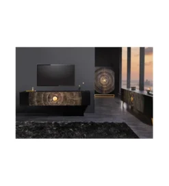 Stolik pod TV wiszący SWEET GOLDEN SUNSET 160 cm drewno mango