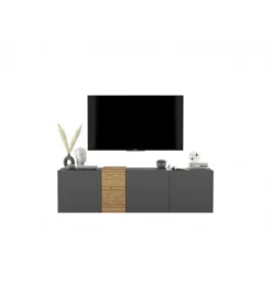 Stolik pod TV wiszący VANTA 160 cm antracyt mat