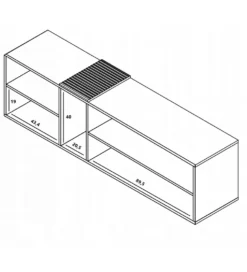 Stolik pod TV wiszący VANTA 160 cm antracytowy