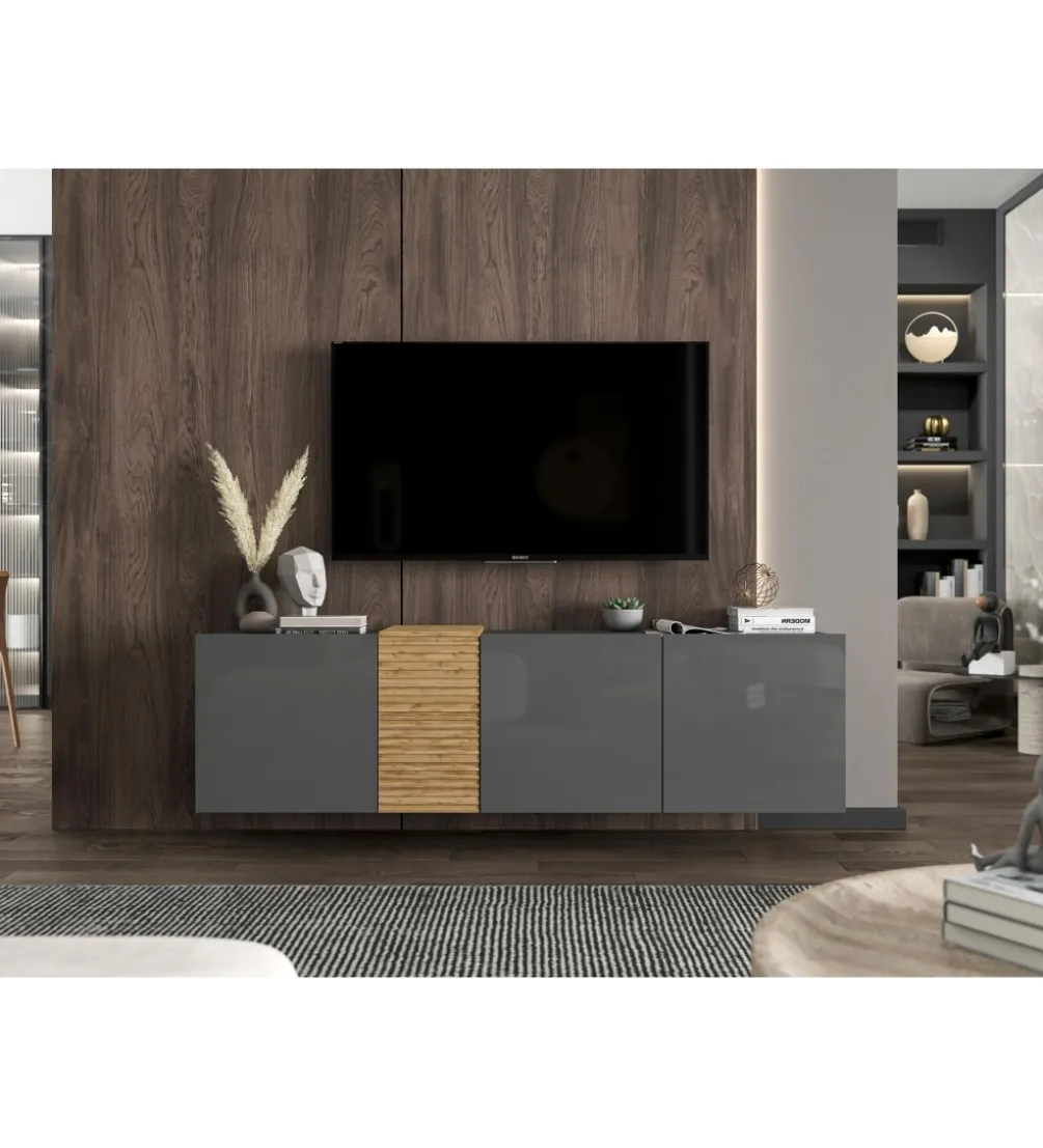 Stolik pod TV wiszący VANTA 160 cm antracytowy