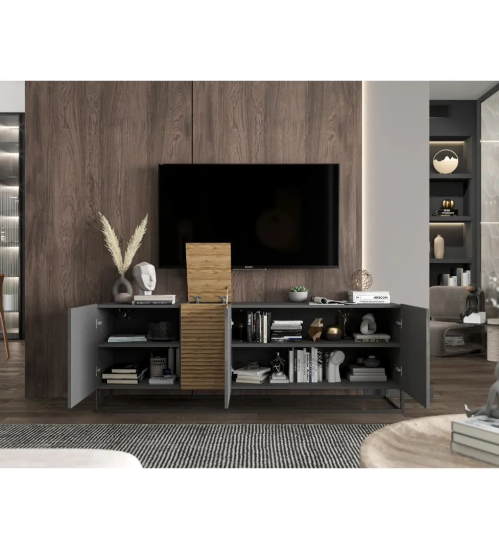 Stolik pod TV wiszący VANTA 160 cm antracytowy