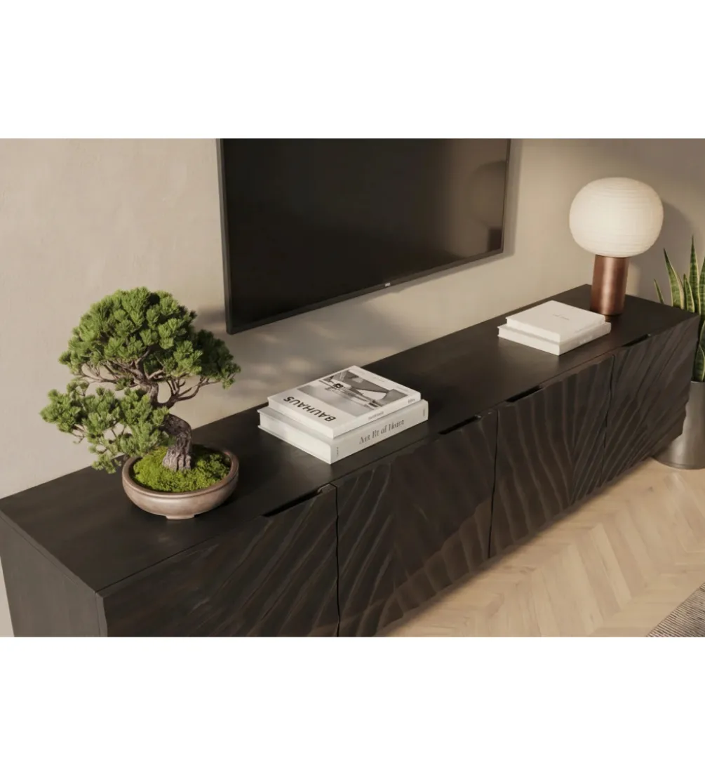 Stolik pod TV wiszący ZEUS Scorpion 200 cm drewno mango