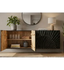 Stolik pod TV wiszący ZEUS Scorpion 177 cm drewno mango