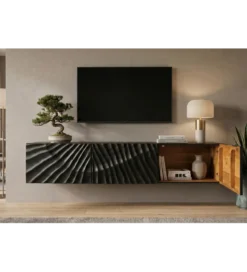 Stolik pod TV wiszący ZEUS Scorpion 160 cm drewno mango